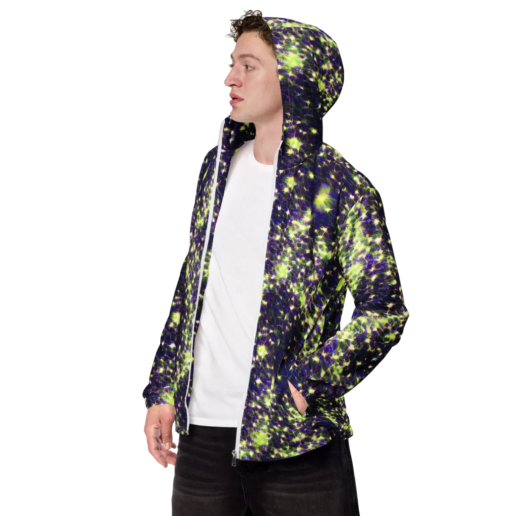 Cosmic Dandelion on Men's Windbreaker — Left Front