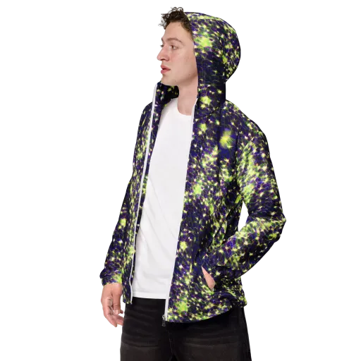 Cosmic Dandelion on a Men's Windbreaker