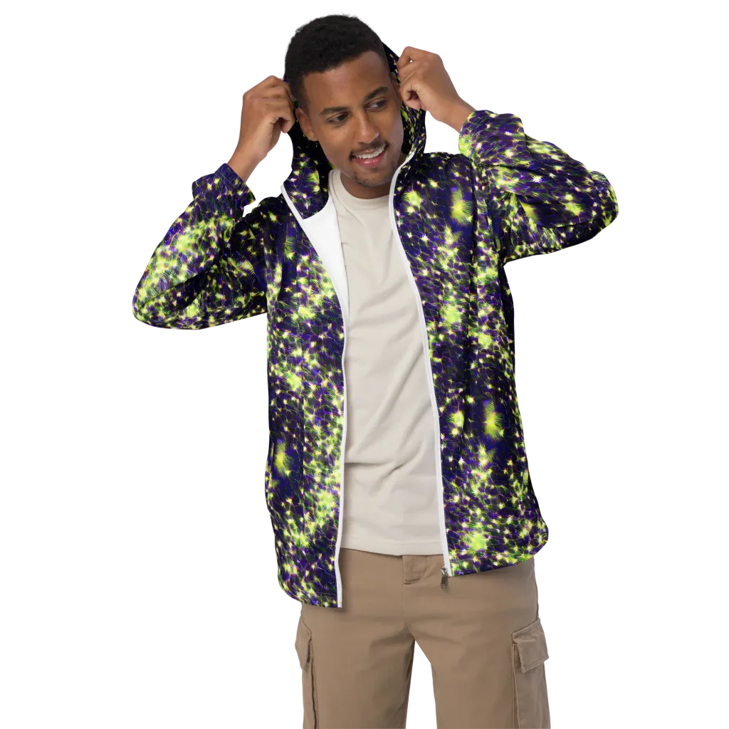 Cosmic Dandelion on Men's Windbreaker — Front