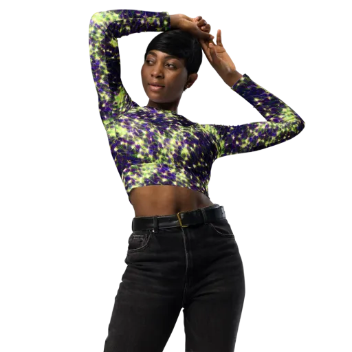 Cosmic Dandelion on a Long Sleeve Crop Top