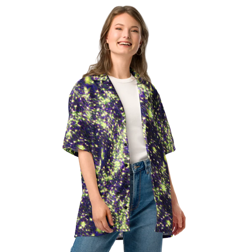 Cosmic Dandelion on Button Shirt — Front