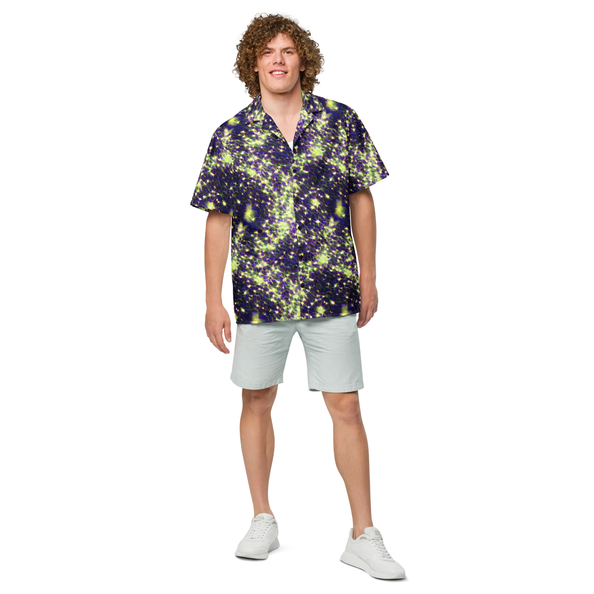 Cosmic Dandelion on Button Shirt — Front