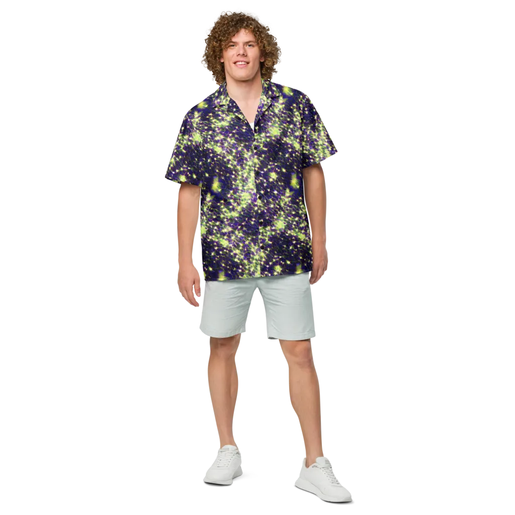 Cosmic Dandelion on Button Shirt — Front