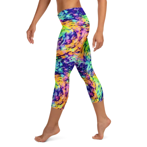 Acid Sunset on a Capri Leggings