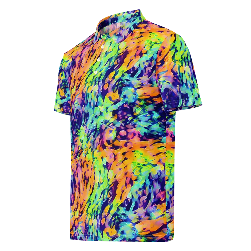 Acid Sunset on Men's Slim Fit Polo Shirt — Left Front