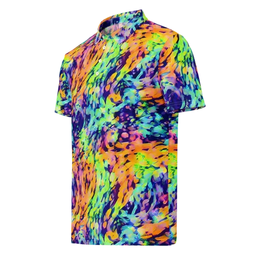 Acid Sunset on a Men's Slim Fit Polo Shirt