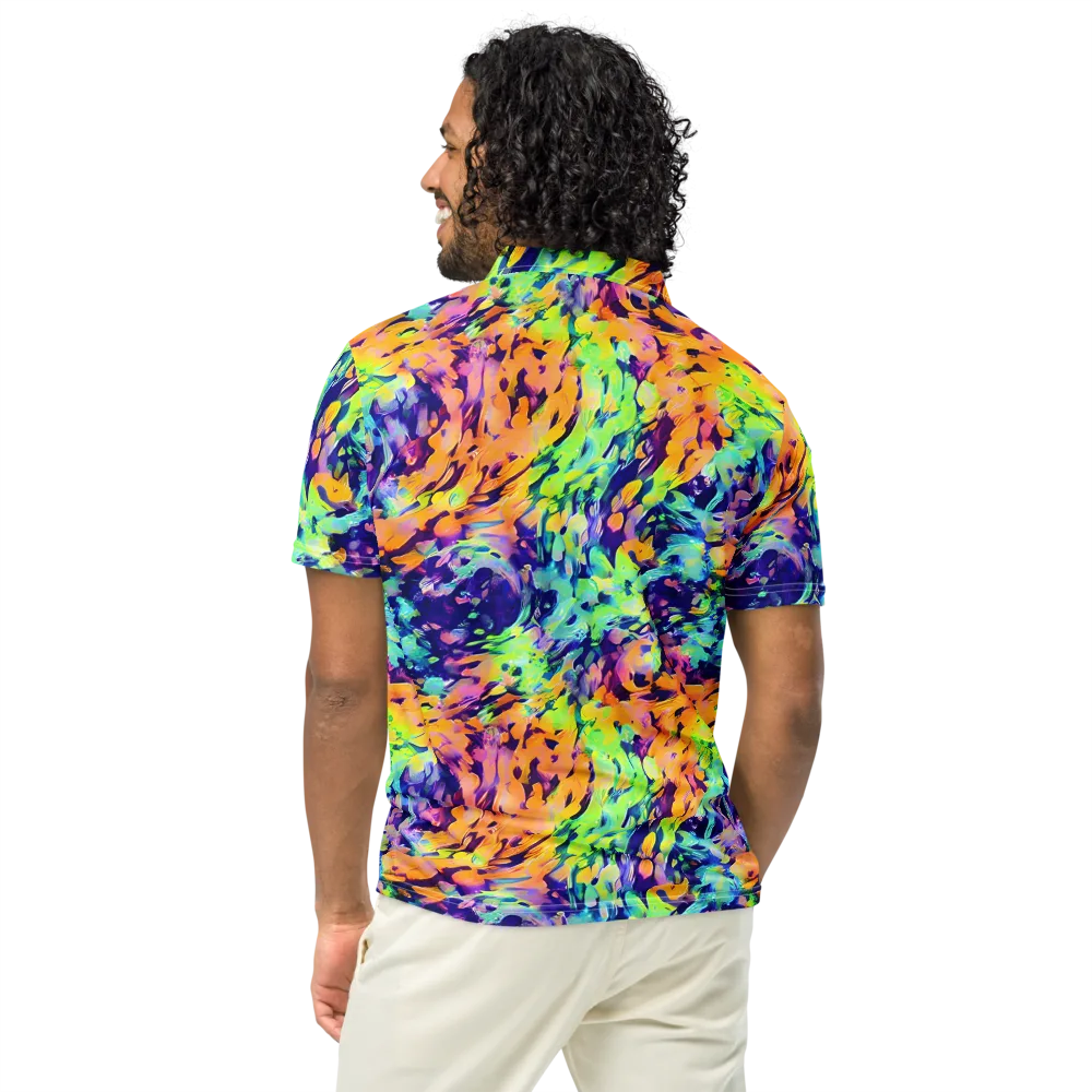 Acid Sunset on Men's Slim Fit Polo Shirt — Back