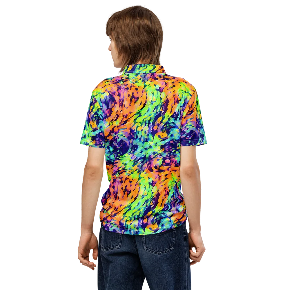 Acid Sunset on Men's Slim Fit Polo Shirt — Back