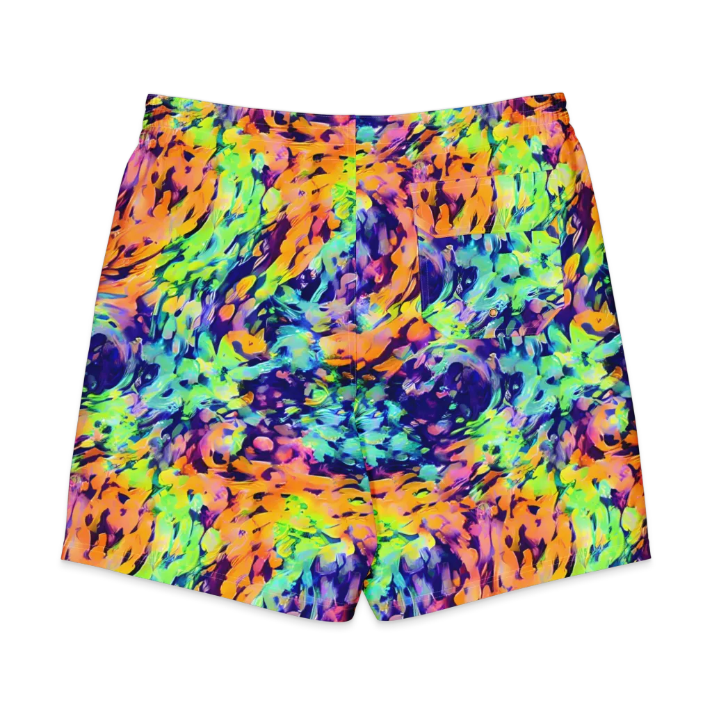Acid Sunset on Men's Board Shorts — Back