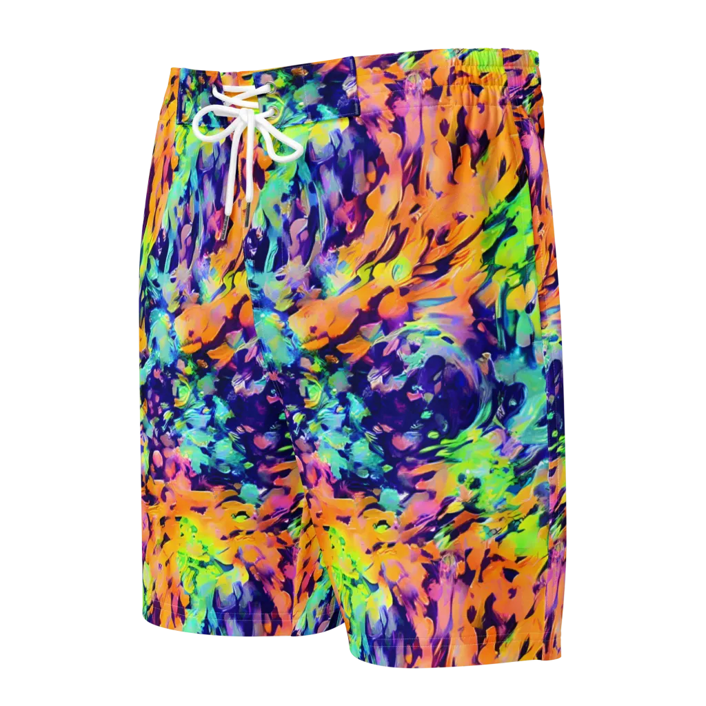 Acid Sunset on Men's Board Shorts — Front