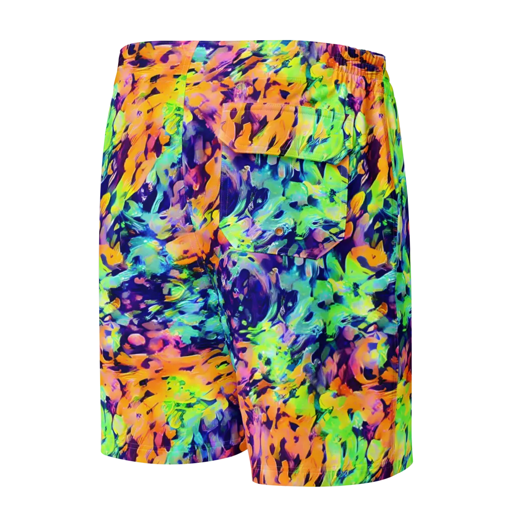 Acid Sunset on Men's Board Shorts — Back