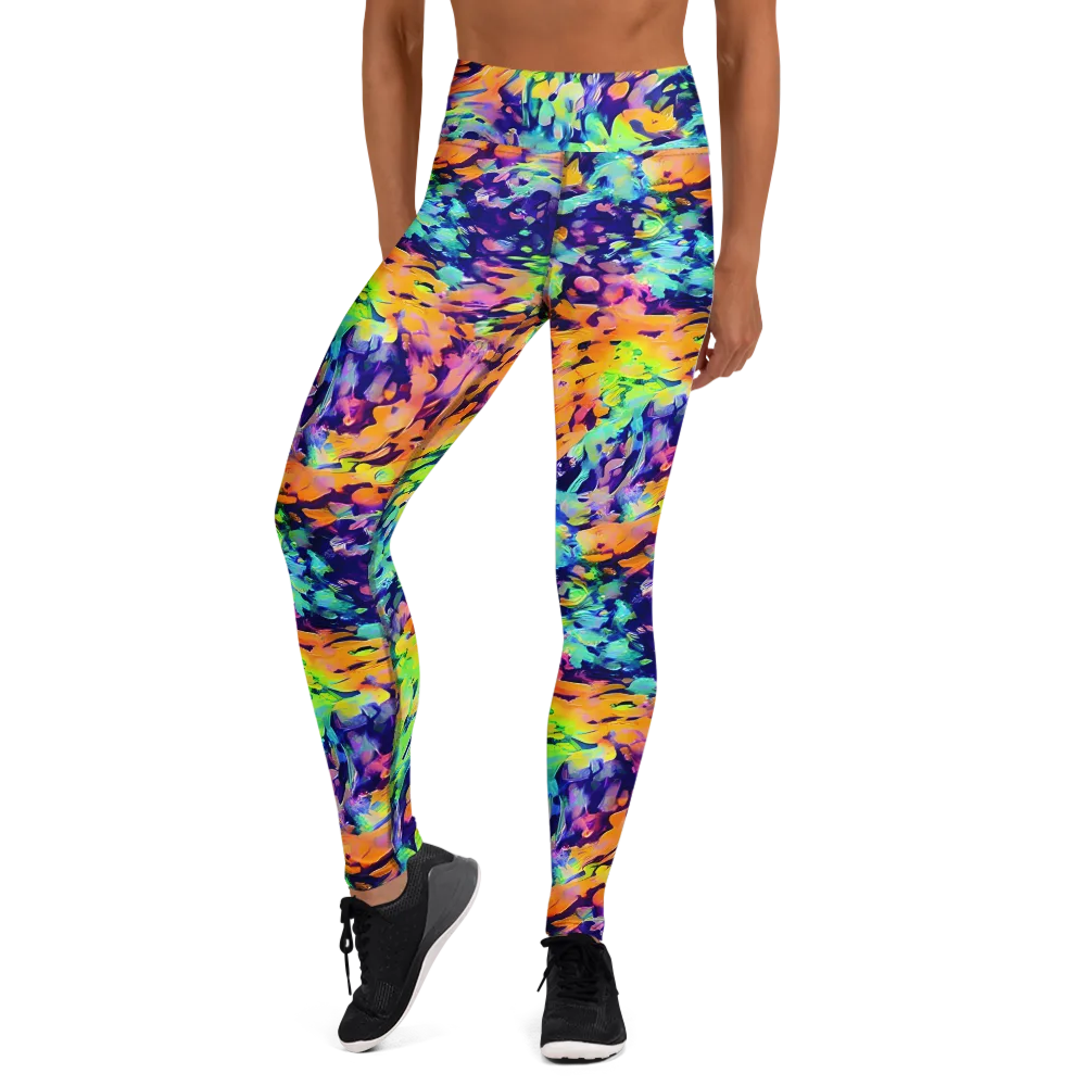 Acid Sunset on Yoga Leggings — Front
