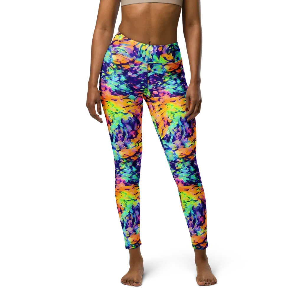 Acid Sunset on Yoga Leggings — Front