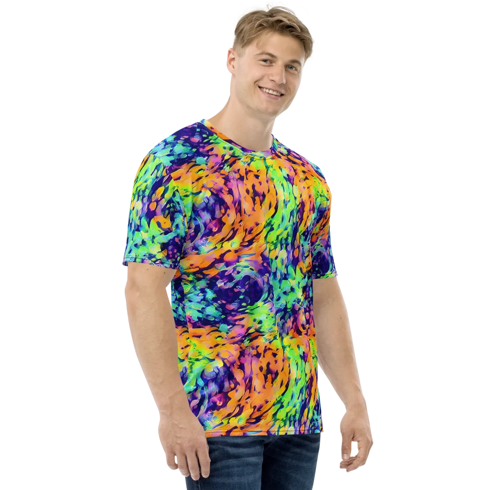 Acid Sunset on Men's Crew Neck T-Shirt — Right