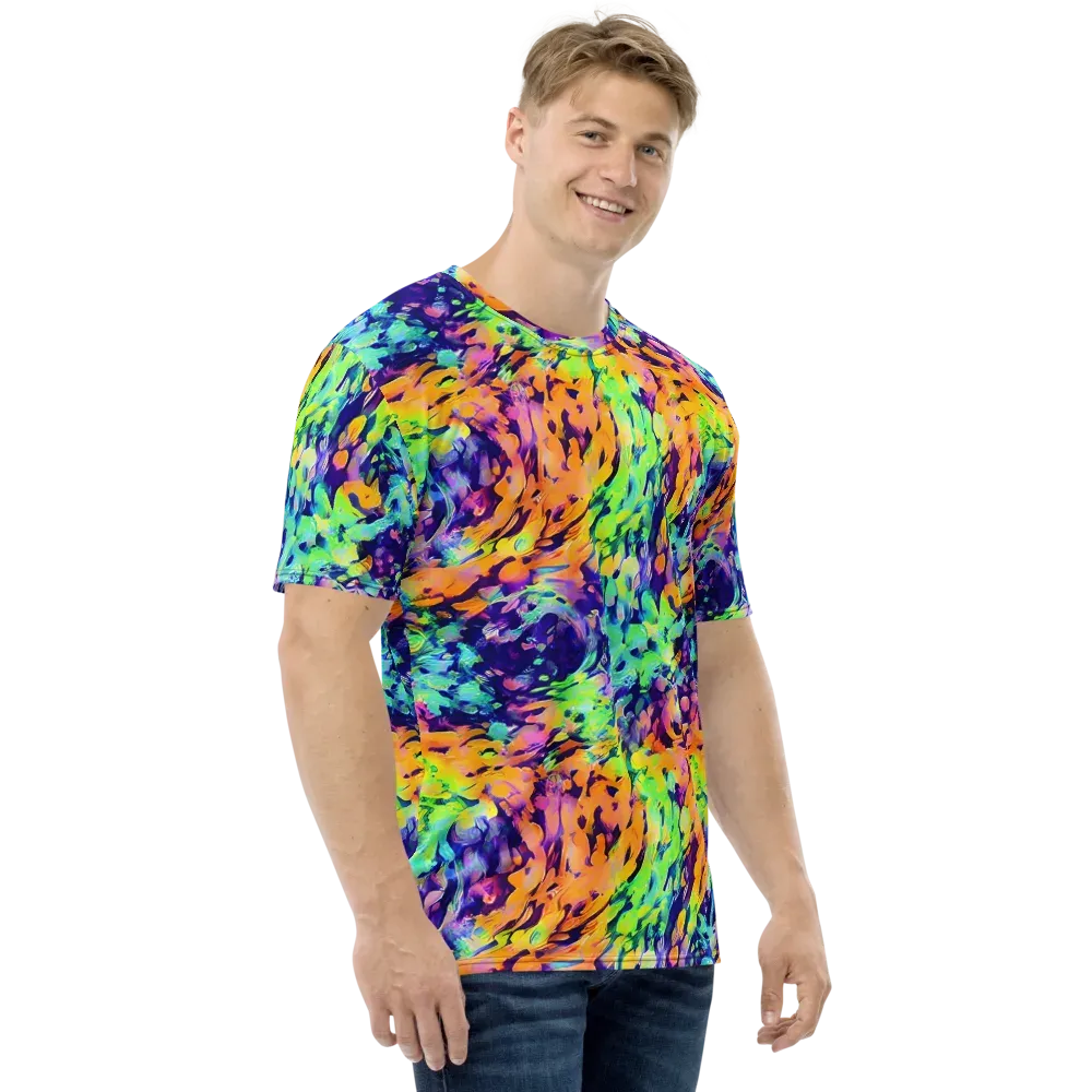 Acid Sunset on Men's Crew Neck T-Shirt — Right