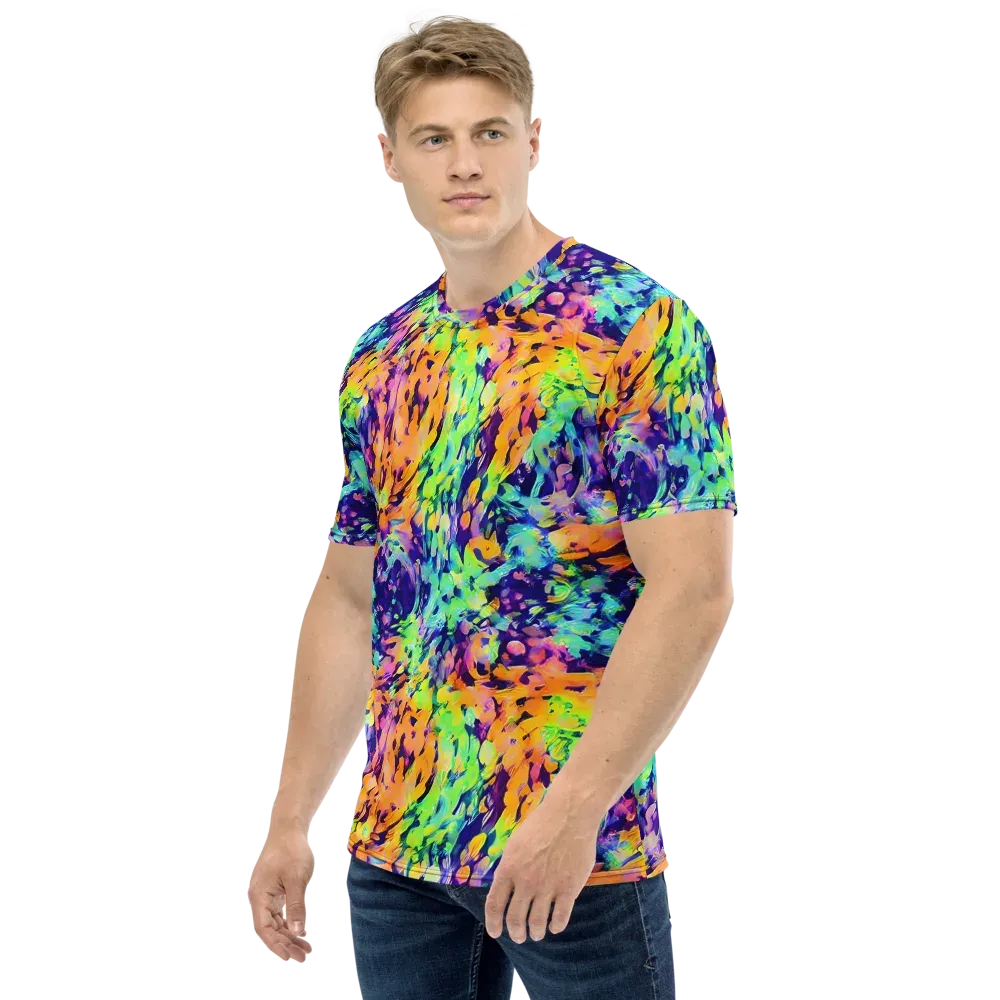 Acid Sunset on Men's Crew Neck T-Shirt — Left