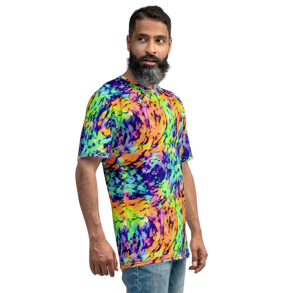 Acid Sunset on Men's Crew Neck T-Shirt — Right