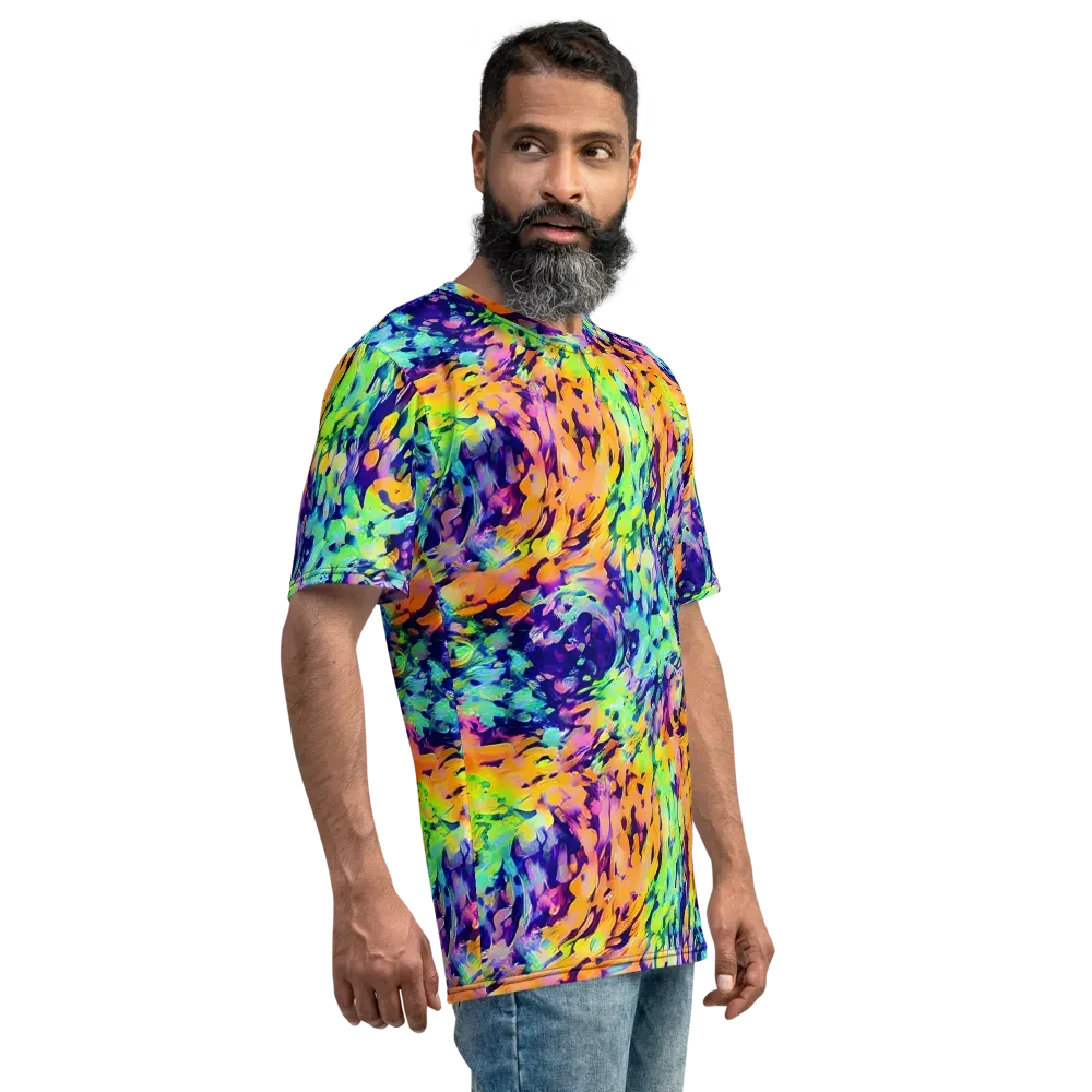Acid Sunset on Men's Crew Neck T-Shirt — Right