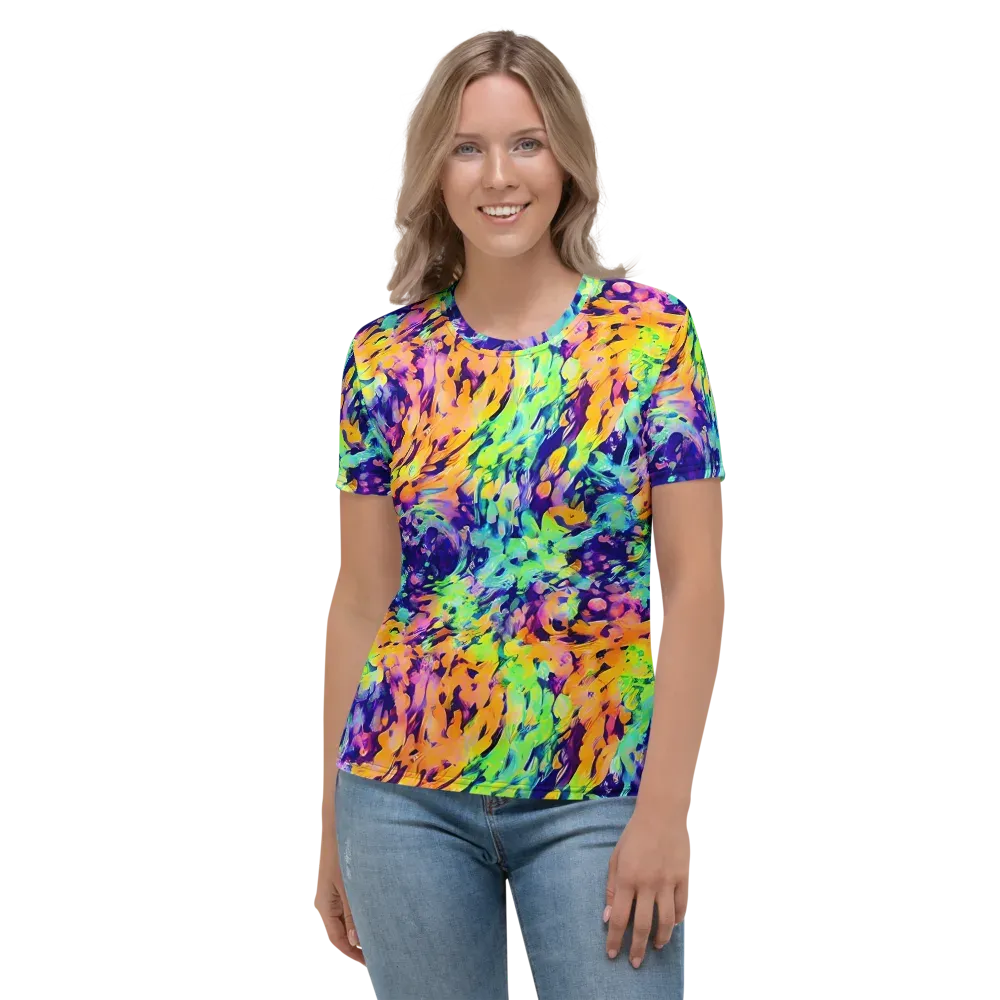 Acid Sunset on Women's Crew Neck T-Shirt — Front