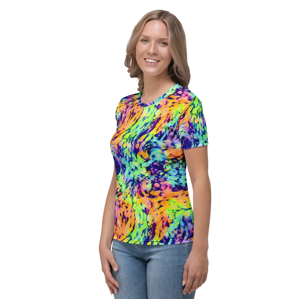 Acid Sunset on Women's Crew Neck T-Shirt — Left