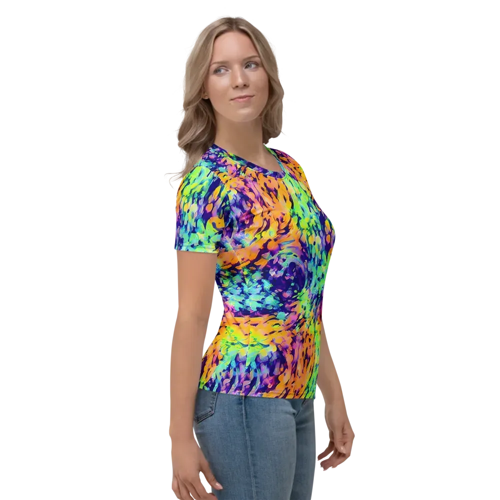 Acid Sunset on Women's Crew Neck T-Shirt — Right