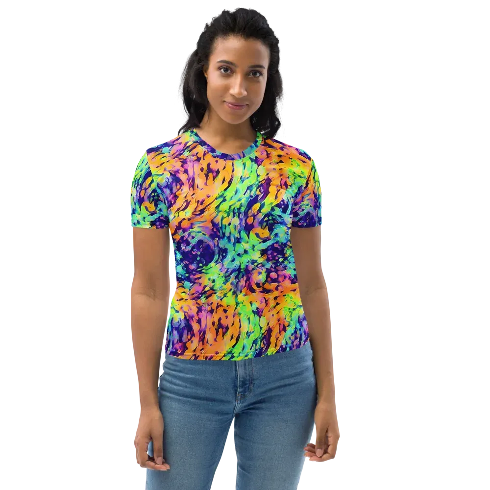 Acid Sunset on Women's Crew Neck T-Shirt — Front