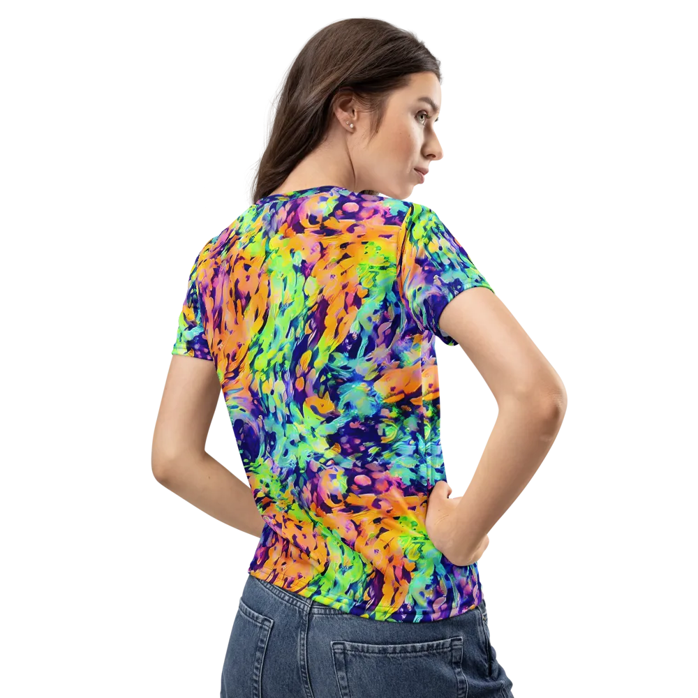 Acid Sunset on Women's Crew Neck T-Shirt — Back