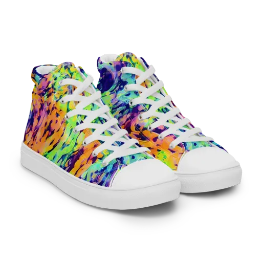 Acid Sunset on a Women's High Top Canvas Shoes