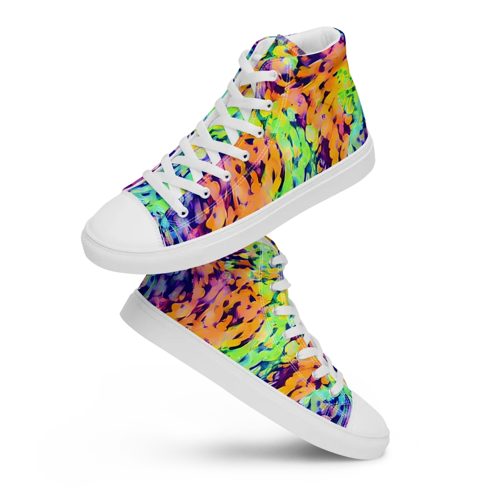 Acid Sunset on Women's High Top Canvas Shoes — Front