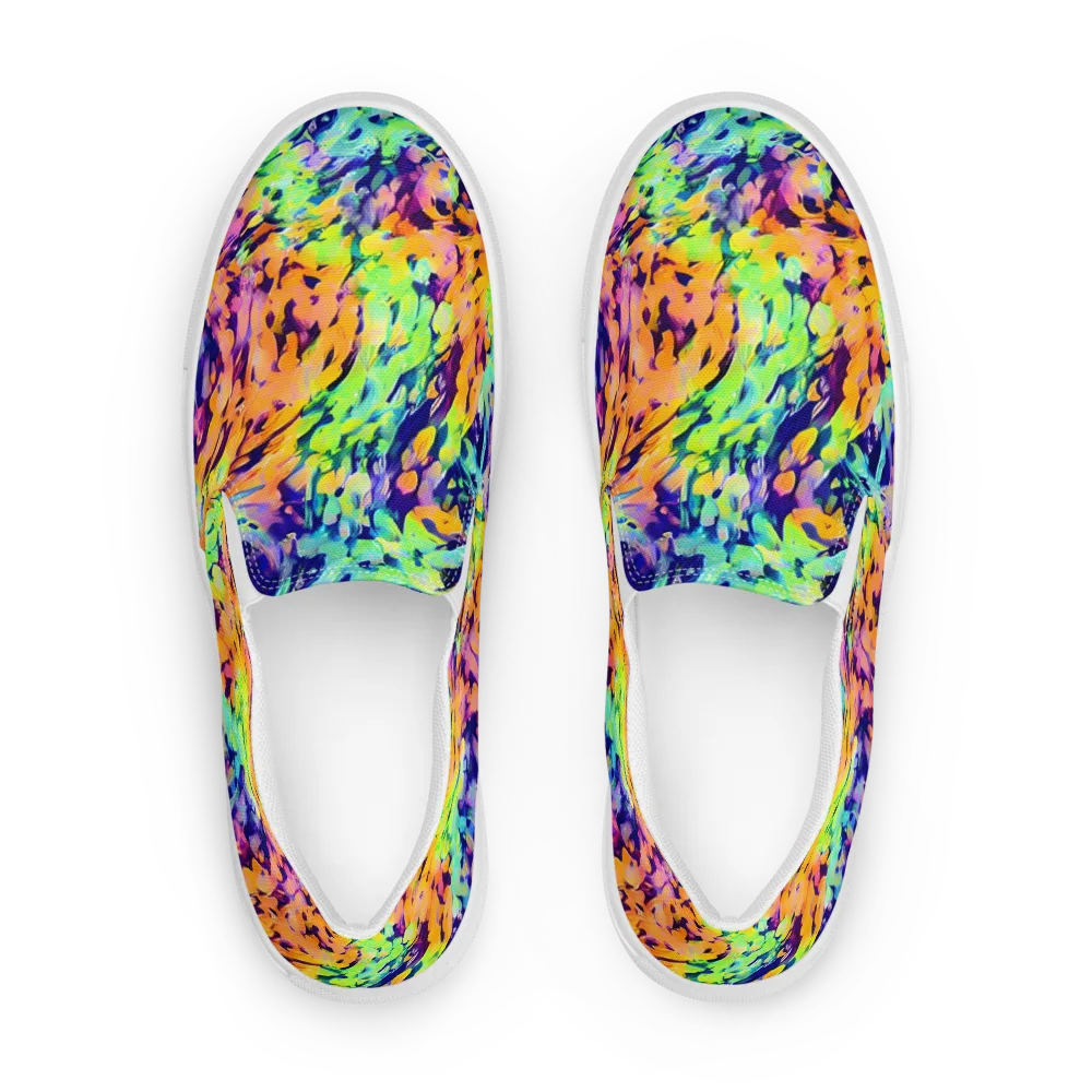 Acid Sunset on Men's Slip-On Canvas Shoes — Front
