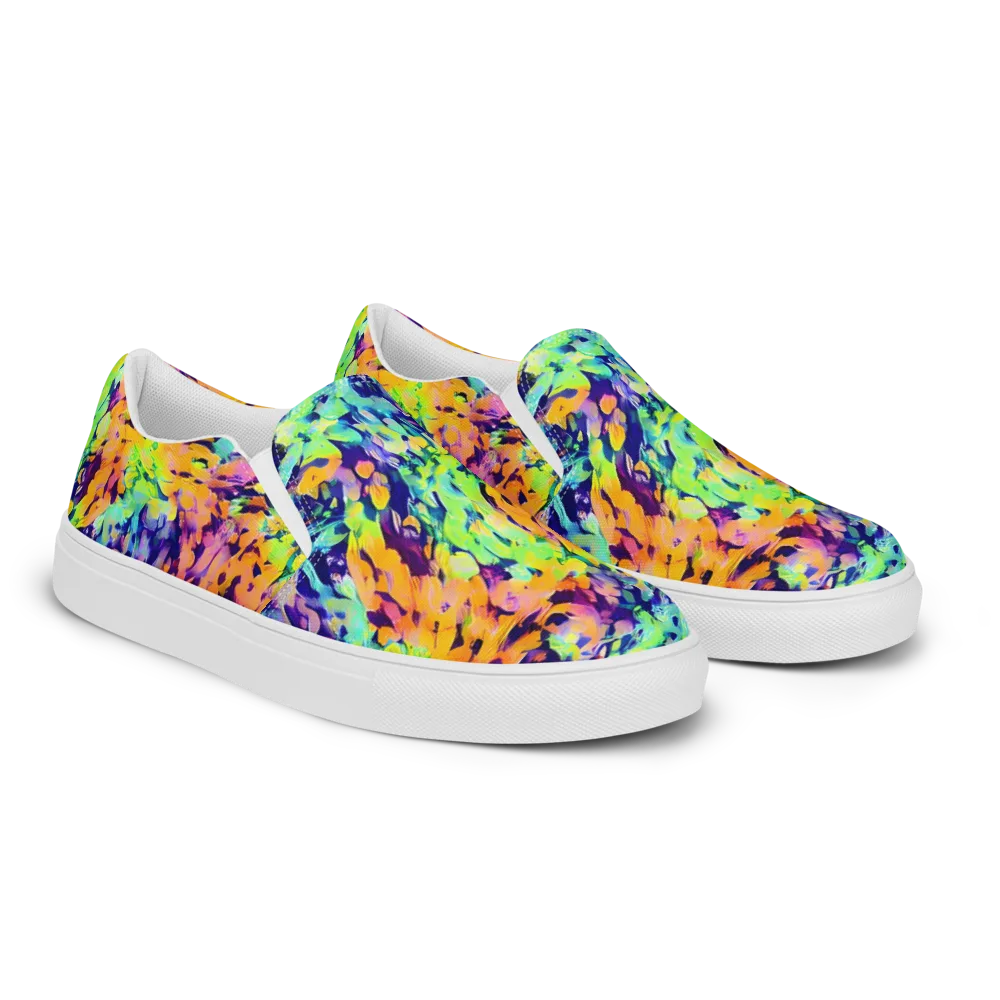 Acid Sunset on Men's Slip-On Canvas Shoes — Right Front