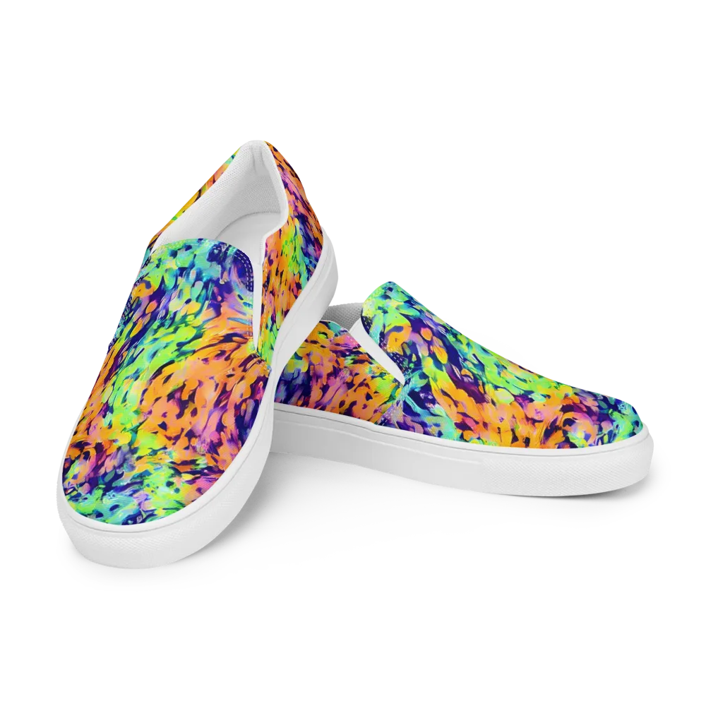 Acid Sunset on Men's Slip-On Canvas Shoes — Left Front