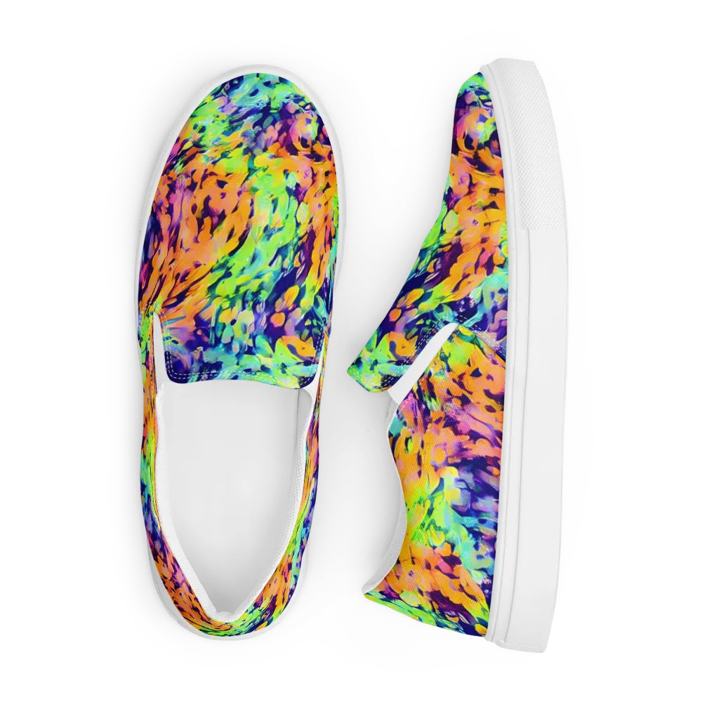 Acid Sunset on Men's Slip-On Canvas Shoes — Front