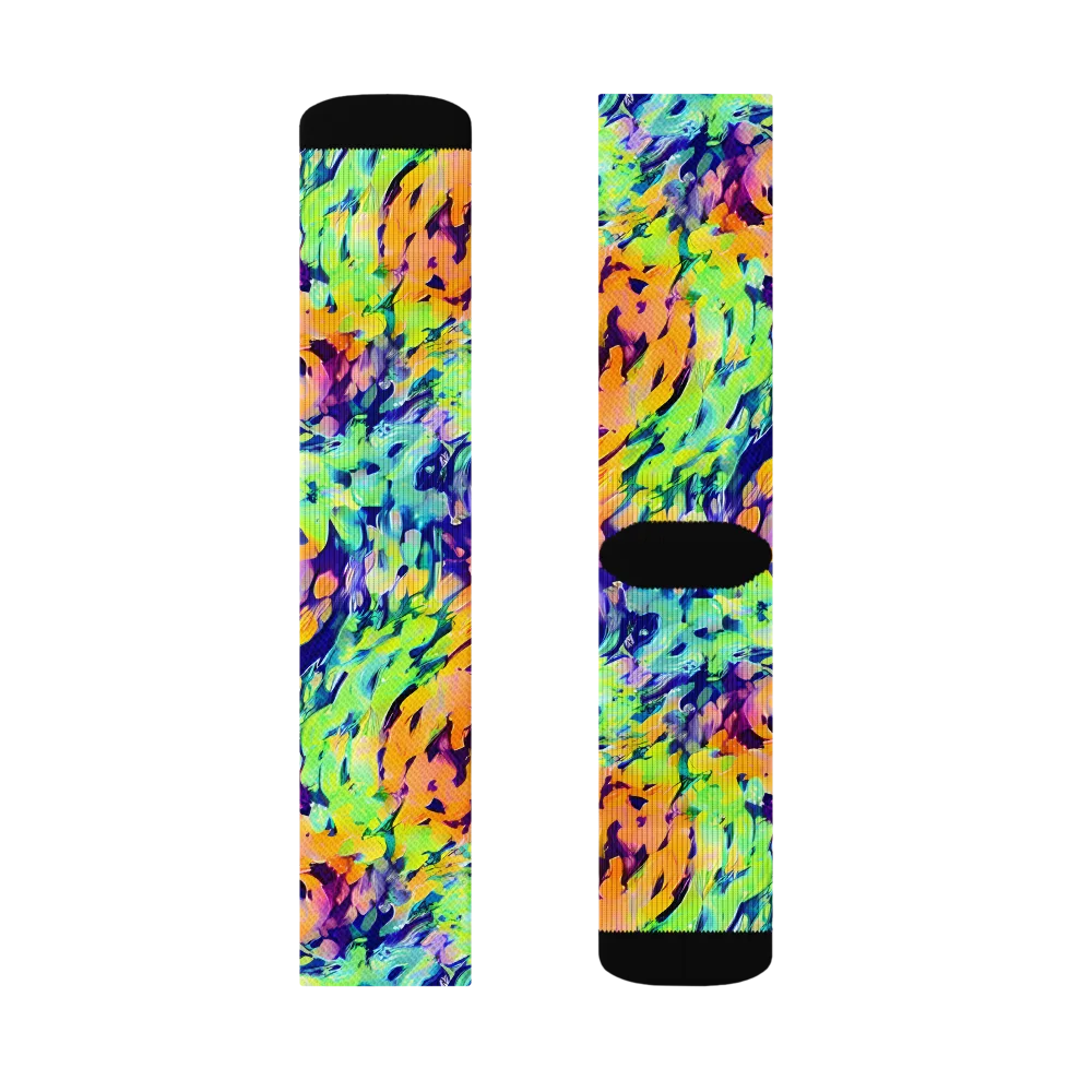 Acid Sunset on Socks — Left Sock