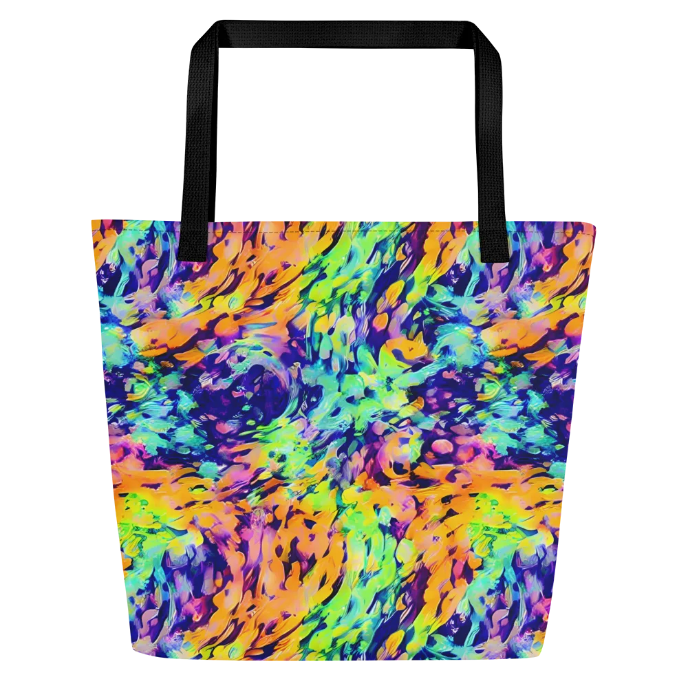 Acid Sunset on Large Tote Bag W/ Pocket — Front