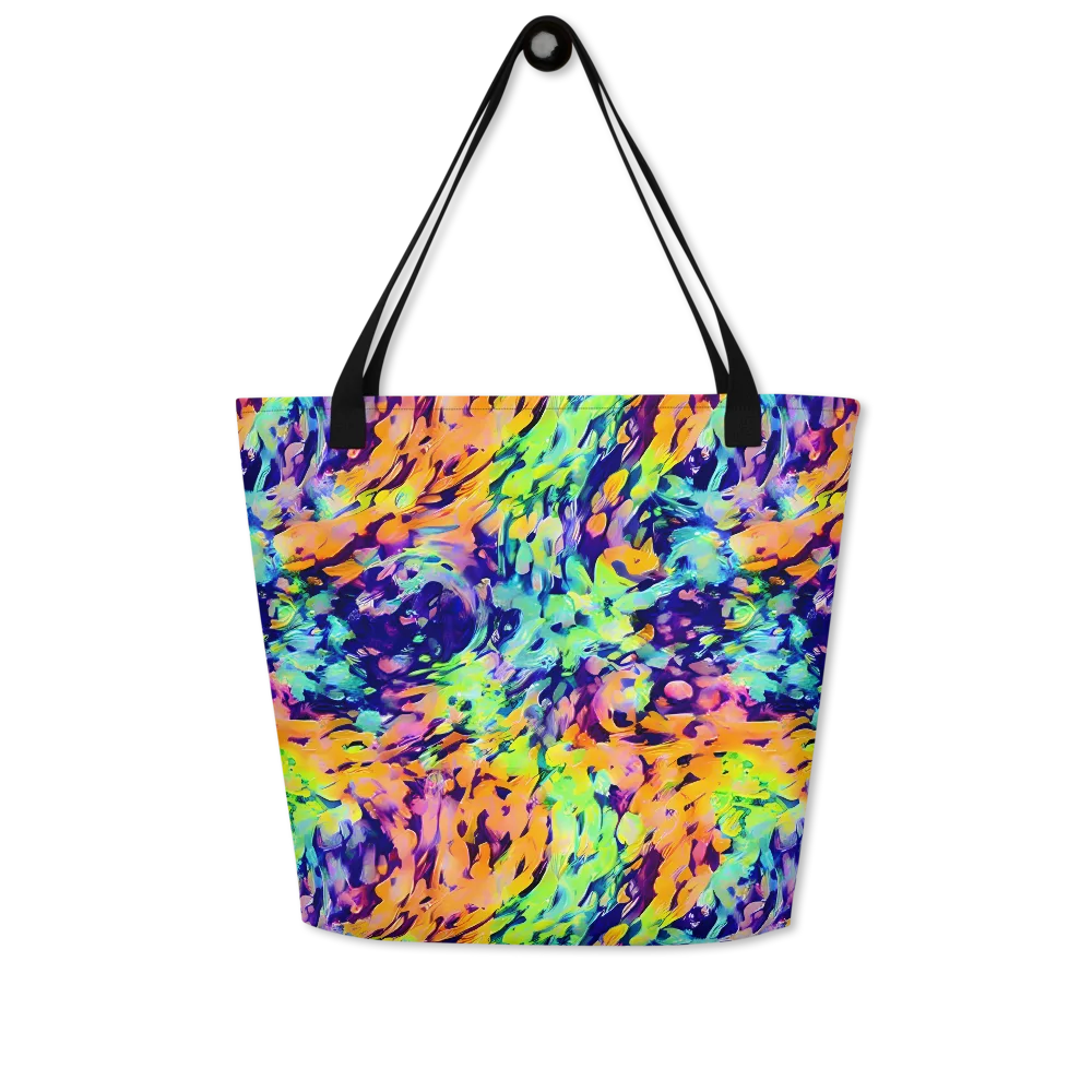 Acid Sunset on Large Tote Bag W/ Pocket — Front