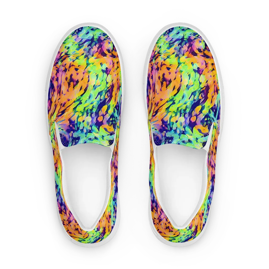Acid Sunset on Women's Slip-On Canvas Shoes — Front