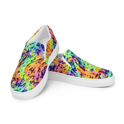 Acid Sunset on a Women's Slip-On Canvas Shoes