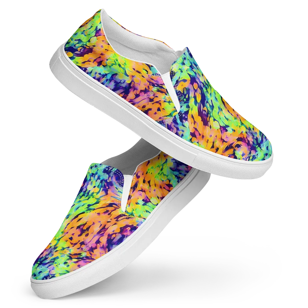Acid Sunset on Women's Slip-On Canvas Shoes — Front