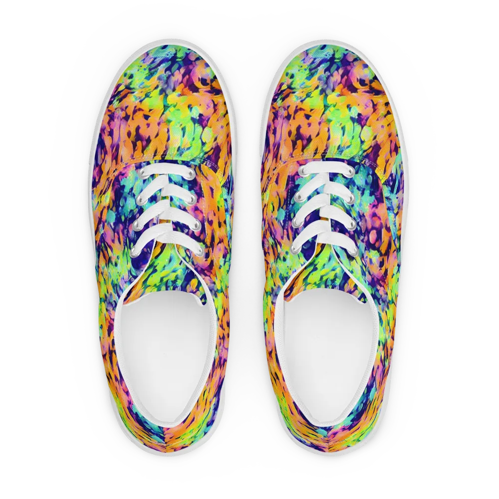 Acid Sunset on Men's Lace-Up Canvas Shoes — Front