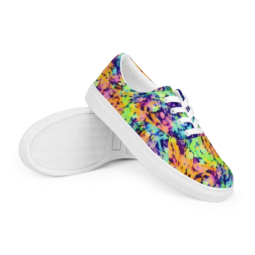 Acid Sunset on a Men's Lace-Up Canvas Shoes