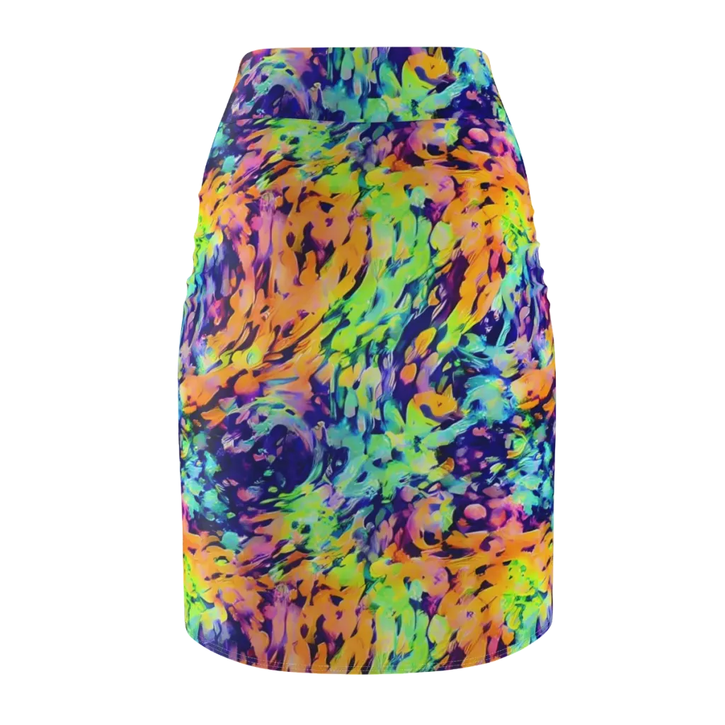 Acid Sunset on Pencil Skirt — Back