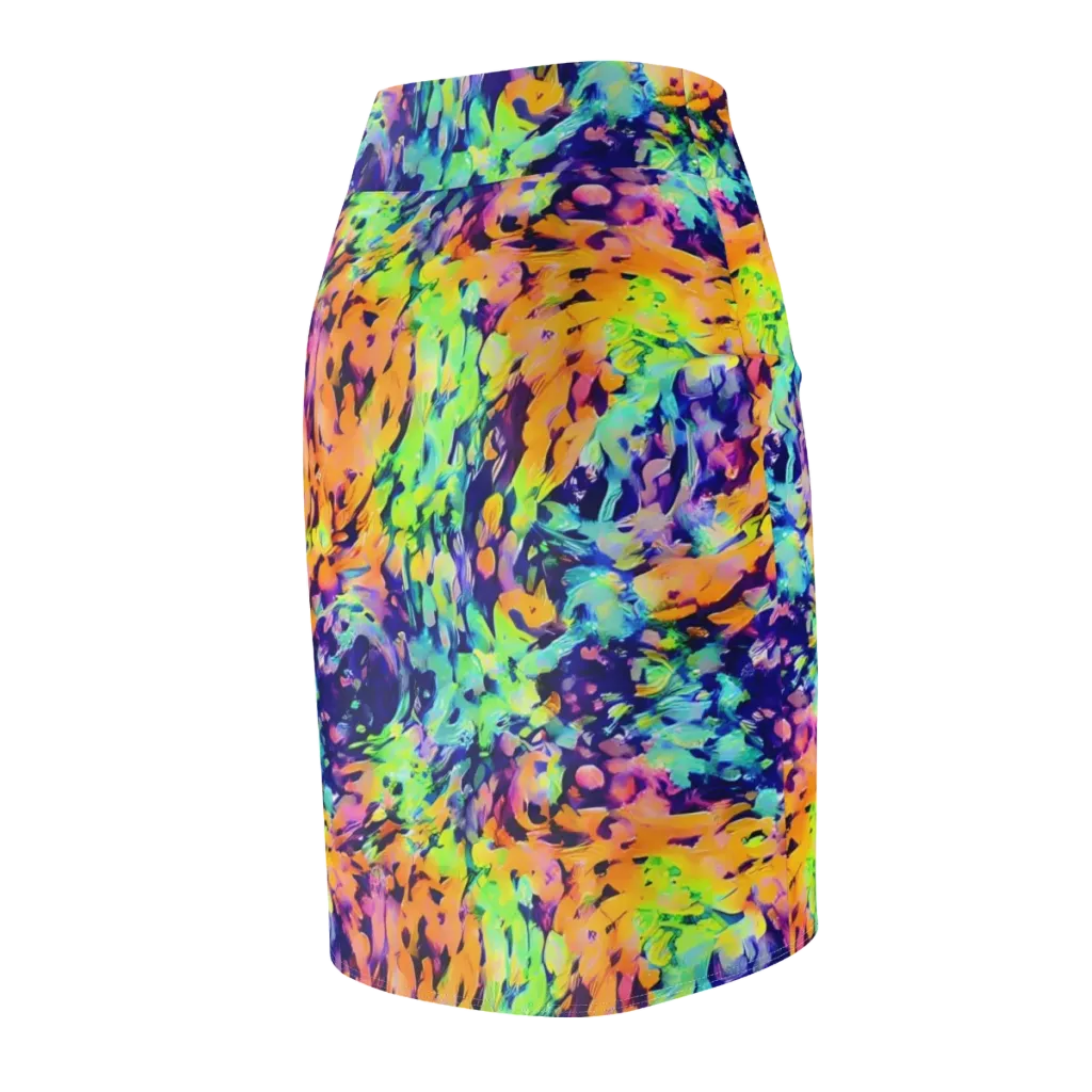 Acid Sunset on Pencil Skirt — Back Side