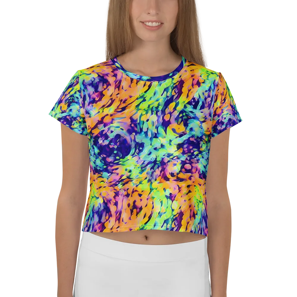 Acid Sunset on Crop Tee — Front
