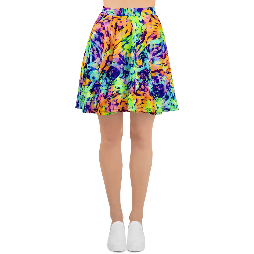 Acid Sunset on Skater Skirt — Front