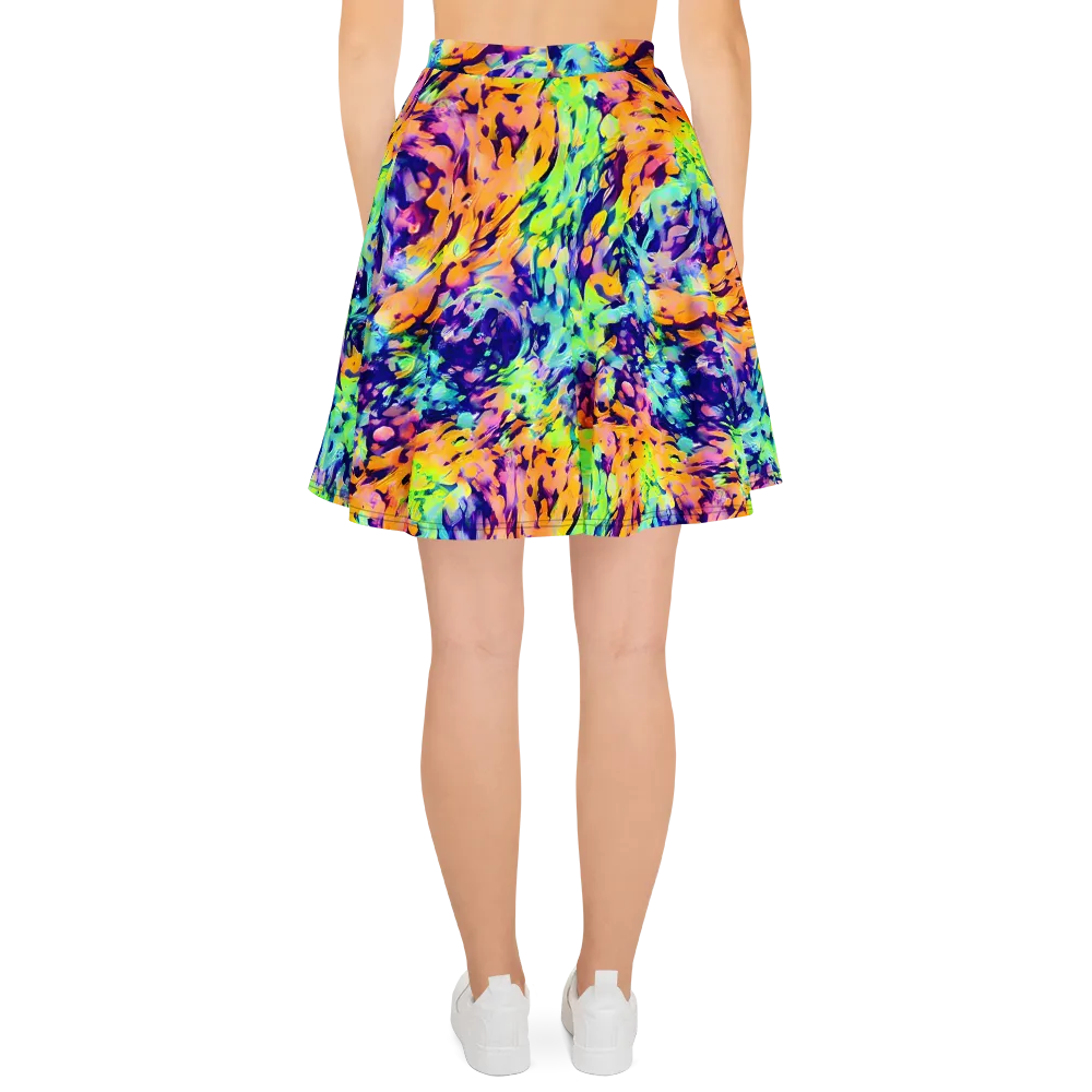 Acid Sunset on Skater Skirt — Back