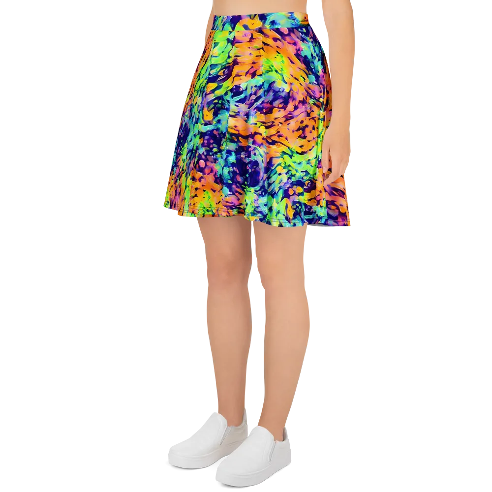 Acid Sunset on Skater Skirt — Left