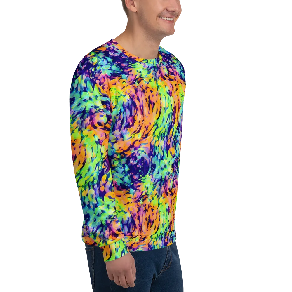 Acid Sunset on Sweatshirt — Right Front