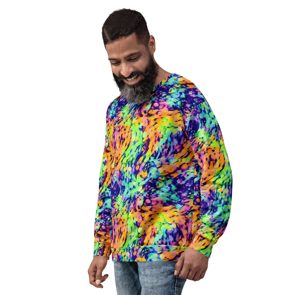 Acid Sunset on Sweatshirt — Left Front