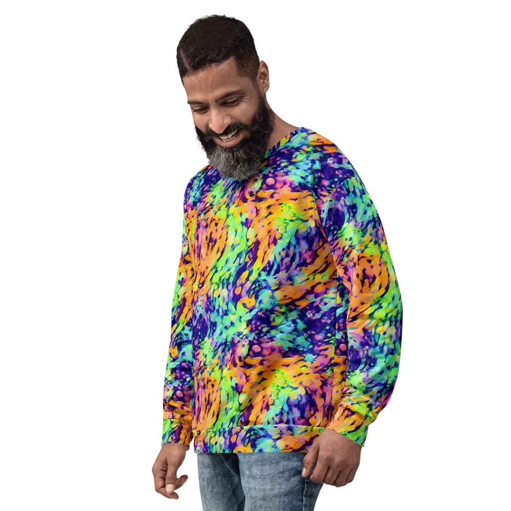 Acid Sunset on Sweatshirt — Left Front